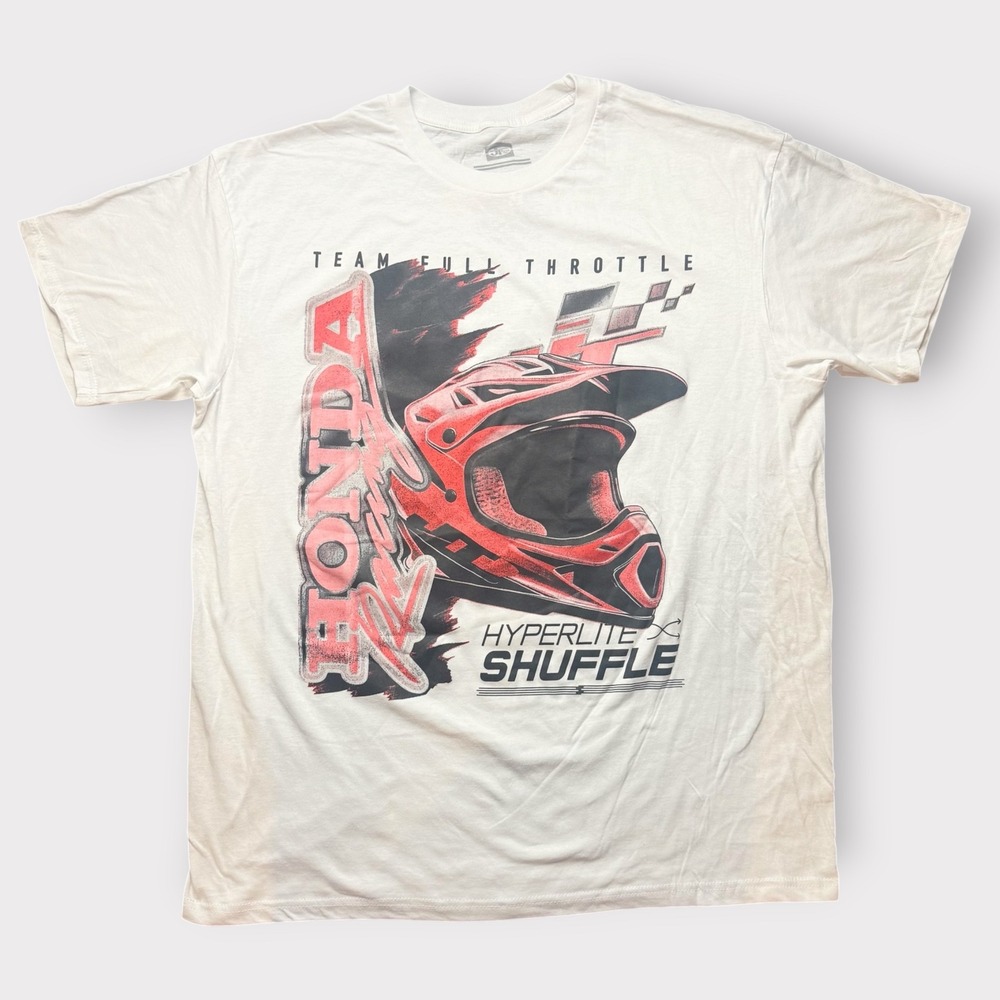 Honda Racing JT Racing Team Full Throttle Graphic T-Shirt White XL Hyperlite